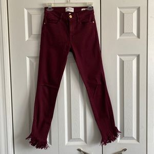 Frame jeans burgundy size 25